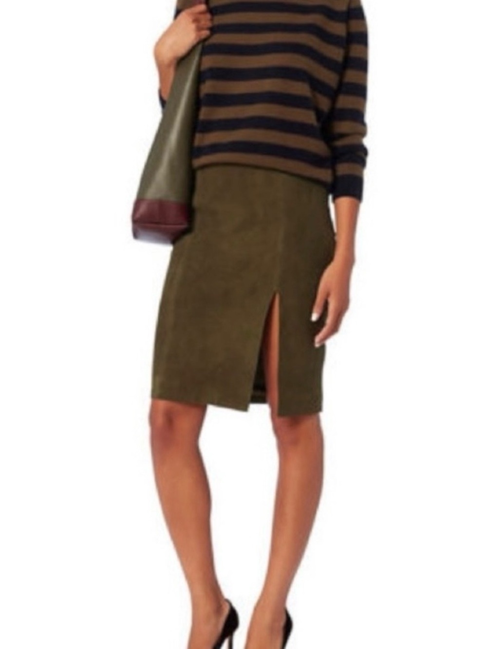 INTERMIX
Dana Suede Skirt, olive green